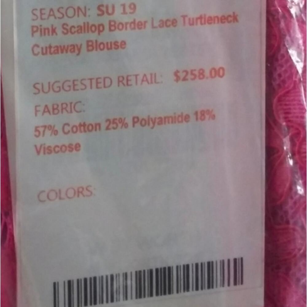 NWT $258 Hot Pink Floral Lace Size 2 Halter Blouse - Picture 5 of 5
